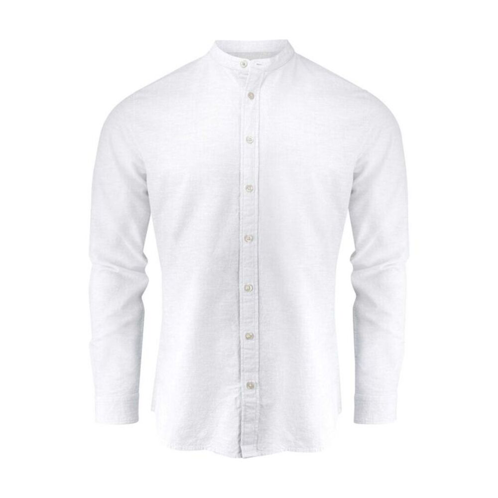 James Harvest Mens Townsend Linen Blend Shirt / White
